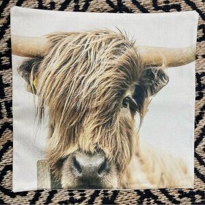 Highland Cow Pillow Cover NWOT
